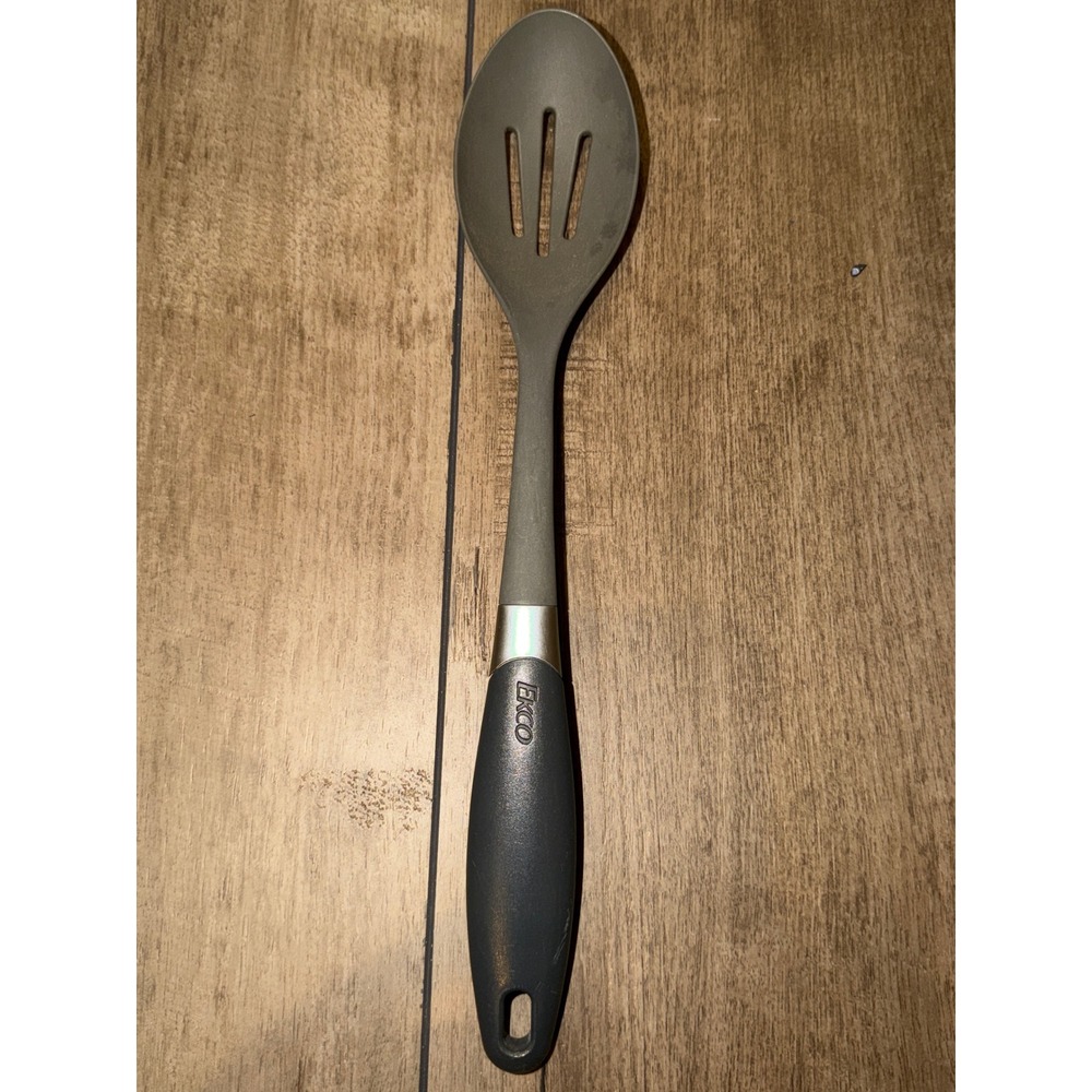 EKCO Slotted Spoon Utensil Dark Gray Kitchen Cooking Serving